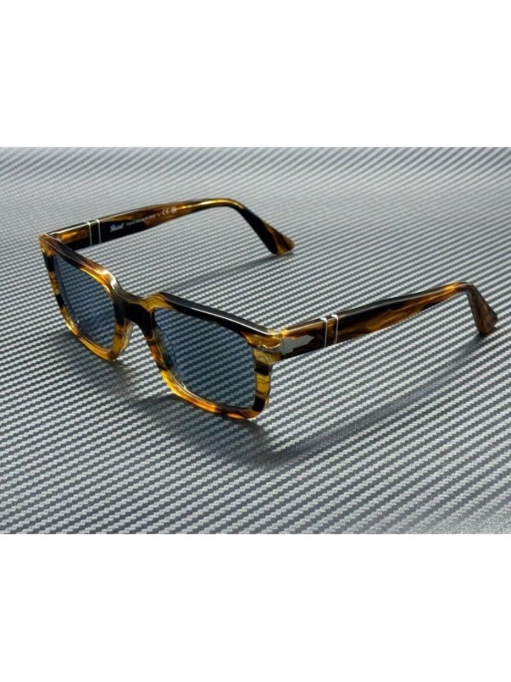New Persol Men Striped Brown Sunglasses 53-20-145